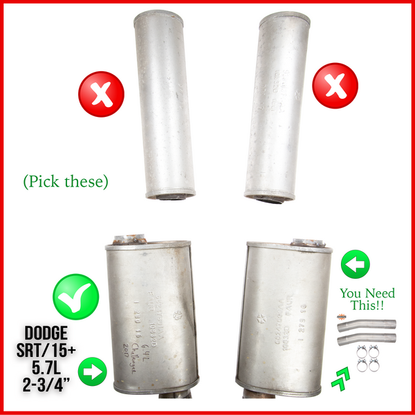 2015+ Charger/Challenger 5.7L-6.4L Active Exhaust And 304SS 2.75" Mid Muffler Replacement (oval Mufflers