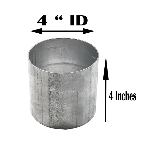 4” ID to 4” ID Pipe to Pipe Coupling Connector Aluminized