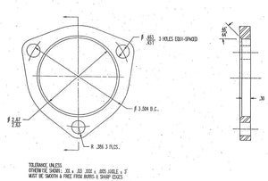 2.5" Flat 3 Hole Flange