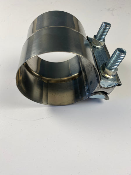 3"  Stainless Steel Lap Joint Band Exhaust Clamp Pipe Repair T304 Step Clamp