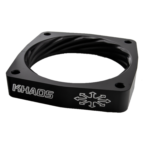 Khaos Motorsports Helix Throttle Body Spacer Dodge Charger / Challenger HEMI 90mm Anodized Black