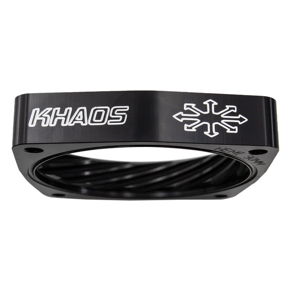 Khaos Motorsports Helix Throttle Body Spacer Dodge Charger / Challenger HEMI 90mm Anodized Black