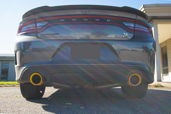 Color Match 3" ID Round Exhaust Tips For 3" After Market Exhaust W/ Round Style Charger Bumper