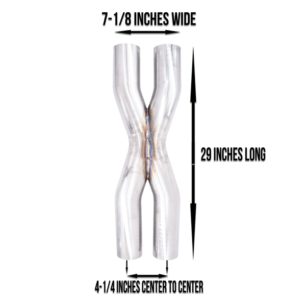 3" Crossover X-Pipe Tig Welded 304 Stainless Steel