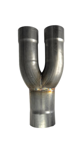 Y-PIPE 3.5" I.D INLET TO DUAL 3" I.D OUTLET TIG WELDED/U.S.A 304 Stainless