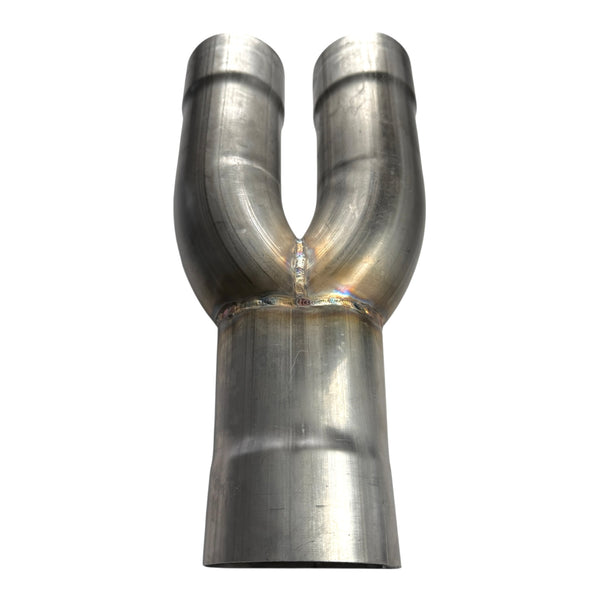 Y-PIPE 3.5" I.D INLET TO DUAL 3" I.D OUTLET TIG WELDED/U.S.A 304 Stainless