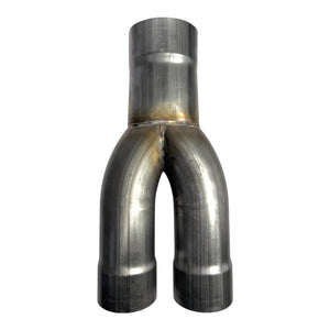 Y-PIPE 3.5" I.D INLET TO DUAL 3" I.D OUTLET TIG WELDED/U.S.A 304 Stainless