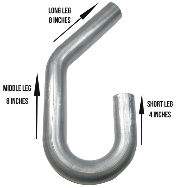 2.25" 2 1/4" 180 and 45 Degree U J Combo Aluminized Mandrel Bend Exhaust Tubing