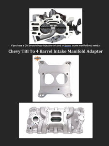Chevy TBI Onto Holley Edelbrock 4 Barrel Intake Manifold Adapter 1.7 Open
