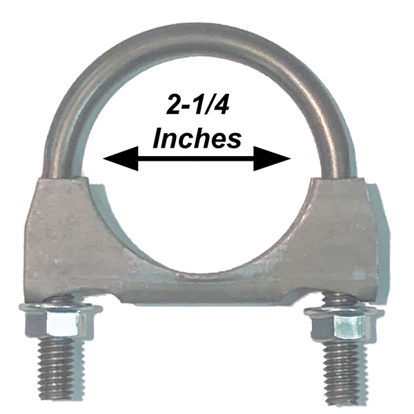 2.5 Inch 304 Stainless Steel U-Bolt Muffler Clamp - Exhaust Saddle Clamp, 3-Month Warranty