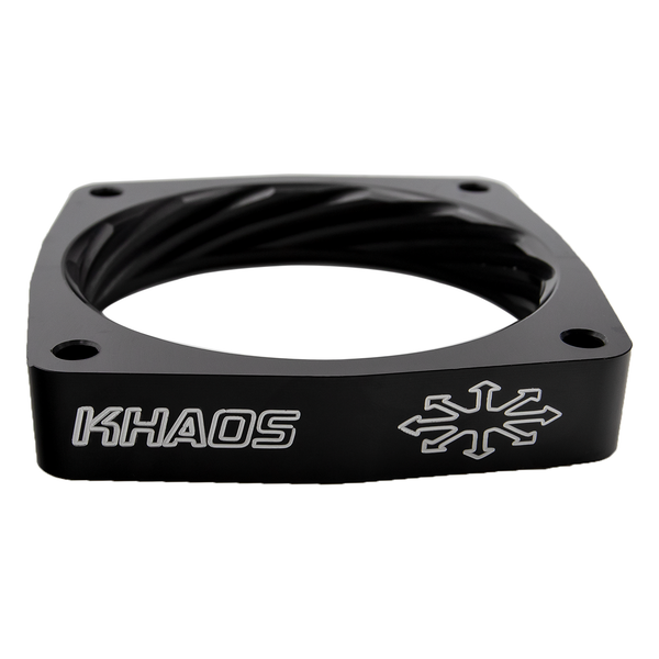 Khaos Motorsports Helix Throttle Body Spacer Dodge Charger / Challenger HEMI 90mm Anodized Black