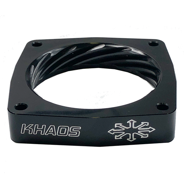 Khaos Motorsports Helix Throttle Body Spacer 84mm Dodge Charger /  Challenger HEMI Anodized Black