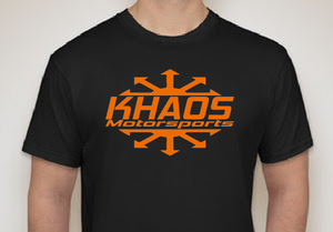 Khaos Motorsports Logo T-Shirt Black and Orange